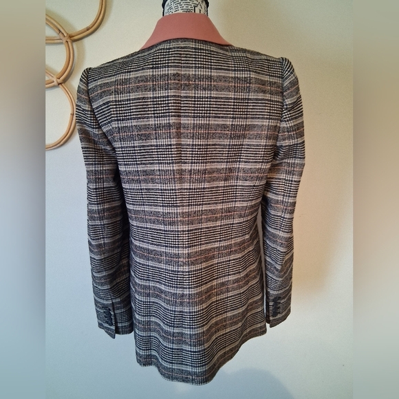 Rebecca Taylor Plaid Double-Breasted Jacket Size 6 / P2P 19 - Picture 8 of 14